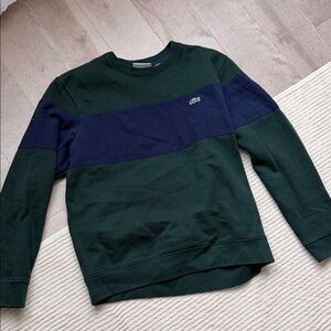 Lacoste Dark Green and Navy Crewneck Sweater